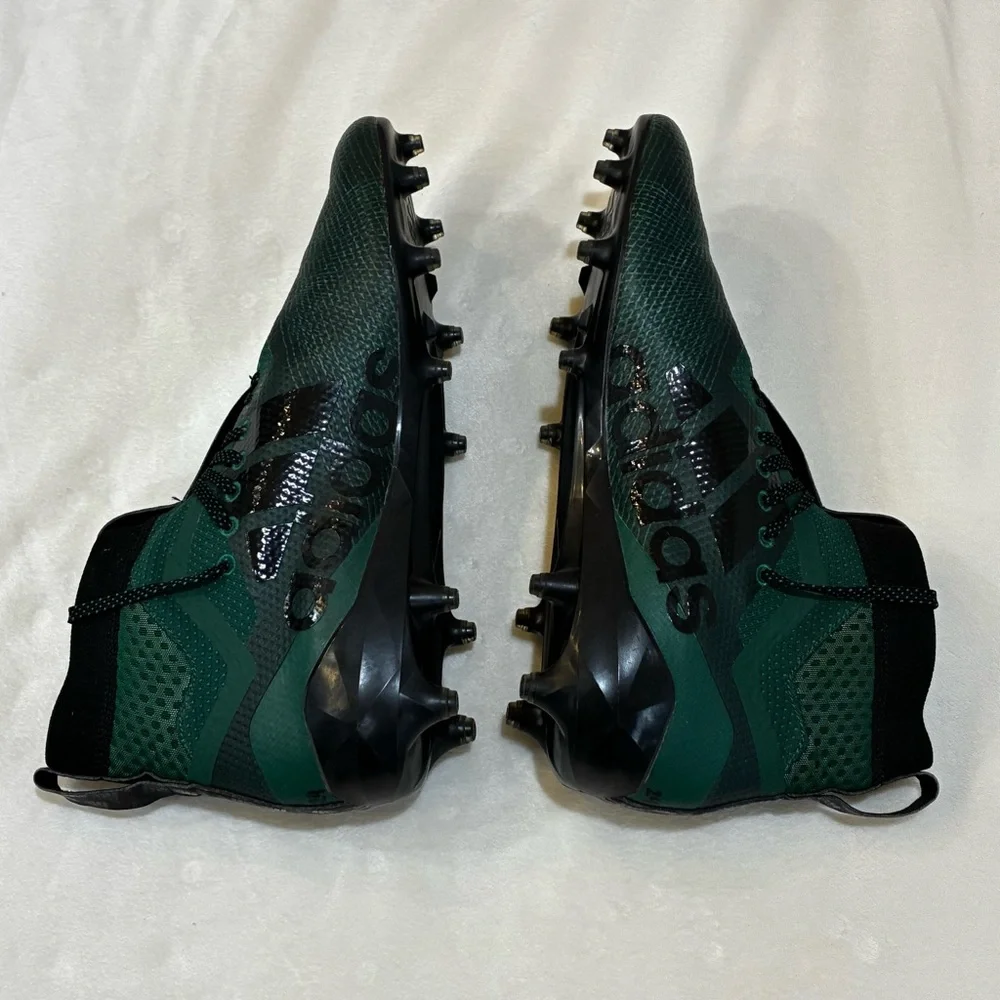 Adidas Adizero 8.0 Mid Football Cleats Dark Green White F35195 Men’s Size 12.5